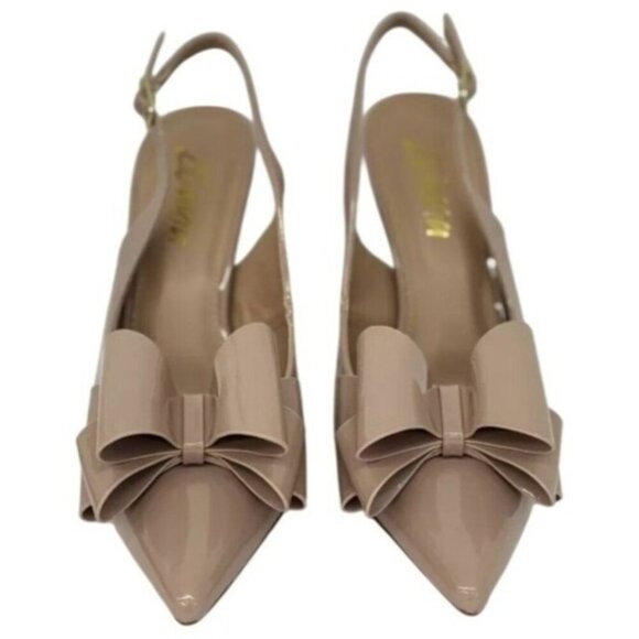 LILIANA / Lana-1 /  Pointed / High Heel / Stiletto Bowknot  / Nude / Patent / Sl - Picture 2 of 7